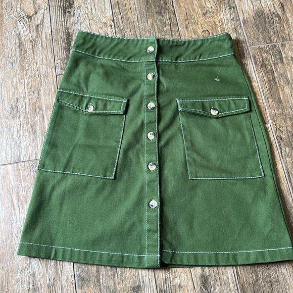 Hosbjerg Megan denim Skirt green size small - Picture 2 of 5